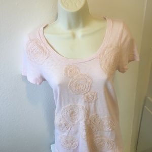 J. Crew top with "lacy roses"